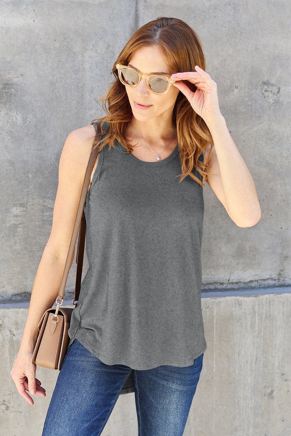 Basic Bae Full Size Round Neck Curved Hem Tank - Mavella BoutiqueWomen’s Daywear