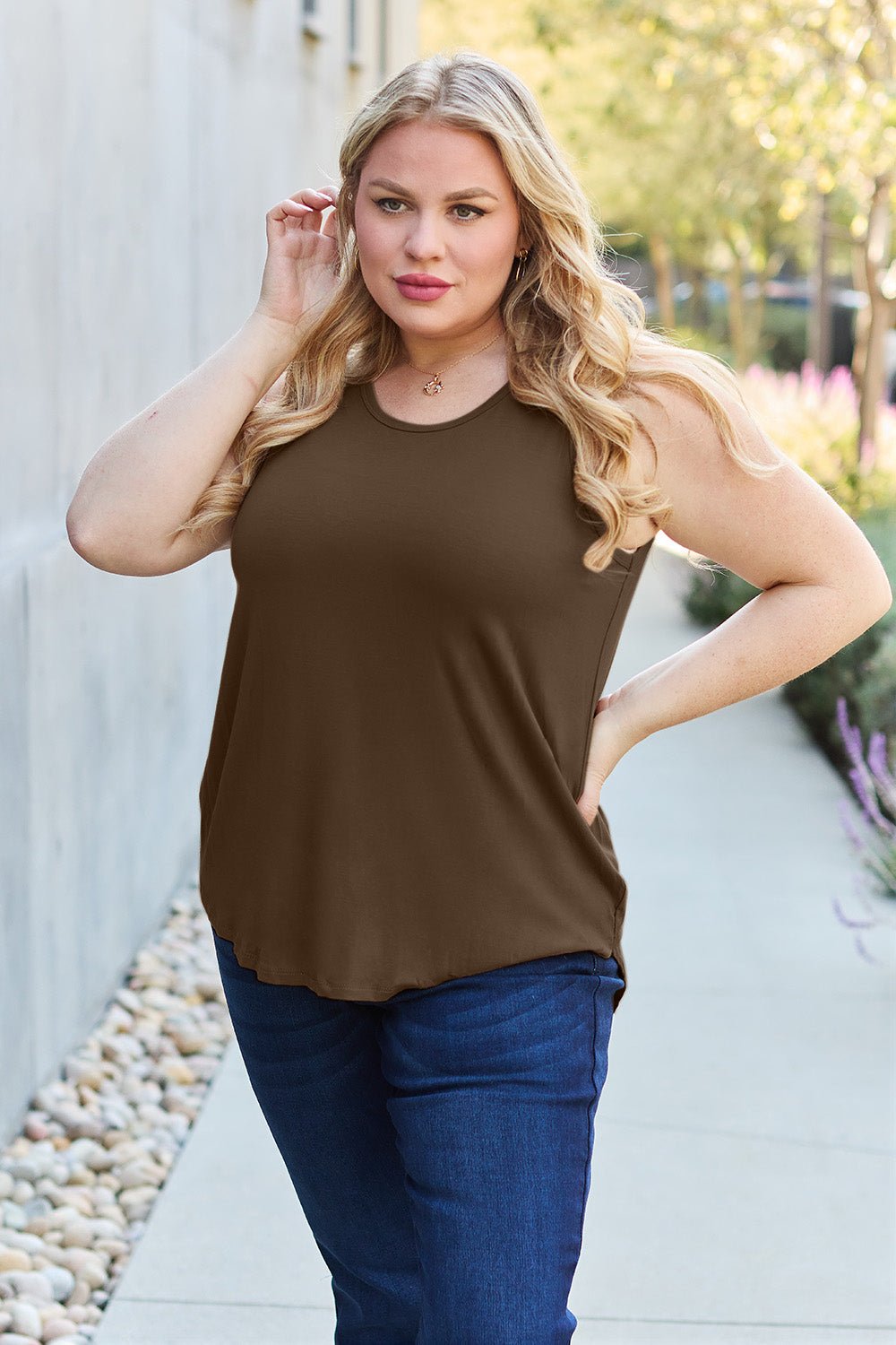 Basic Bae Full Size Round Neck Curved Hem Tank - Mavella BoutiqueWomen’s Daywear