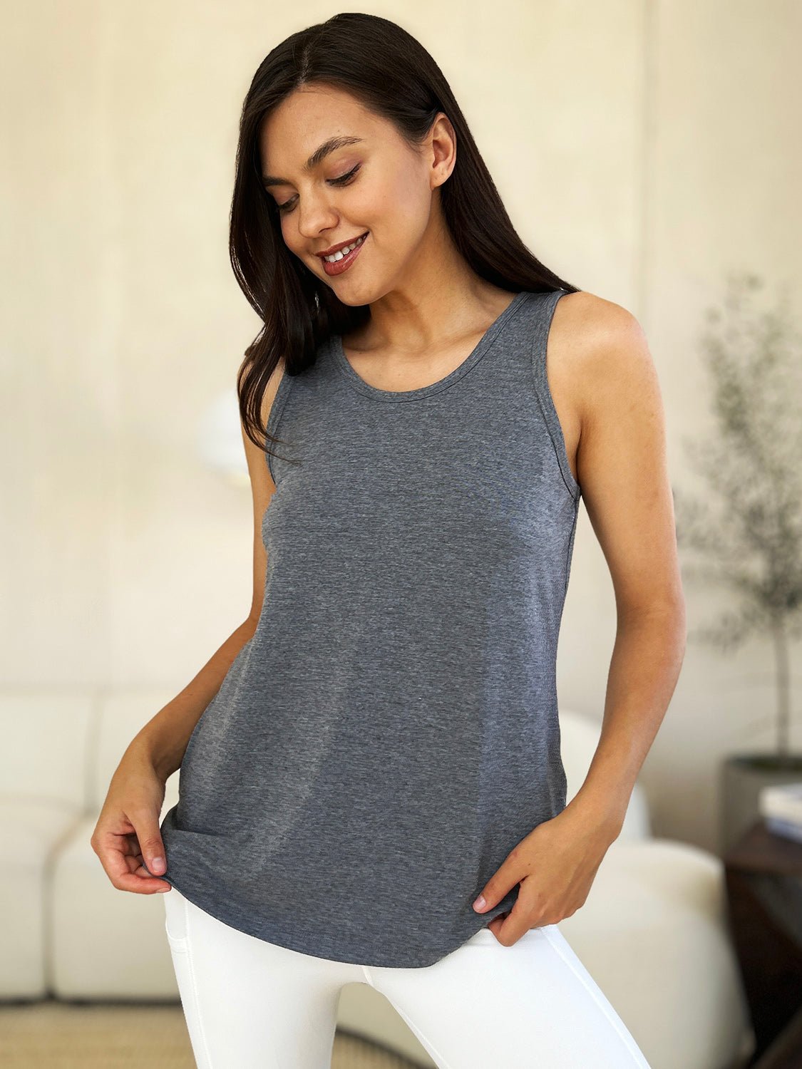 Basic Bae Full Size Round Neck Curved Hem Tank - Mavella BoutiqueWomen’s Daywear