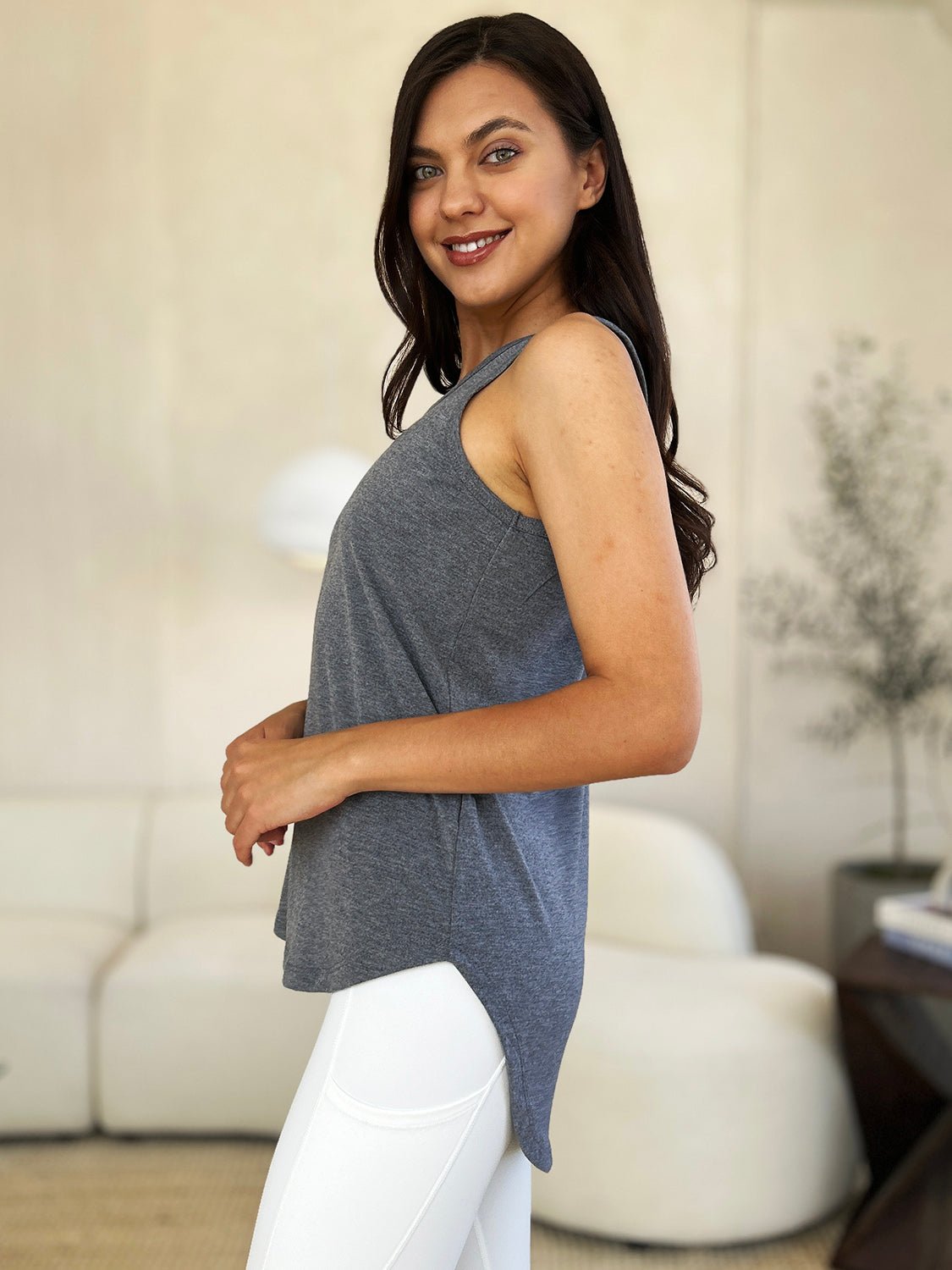 Basic Bae Full Size Round Neck Curved Hem Tank - Mavella BoutiqueWomen’s Daywear