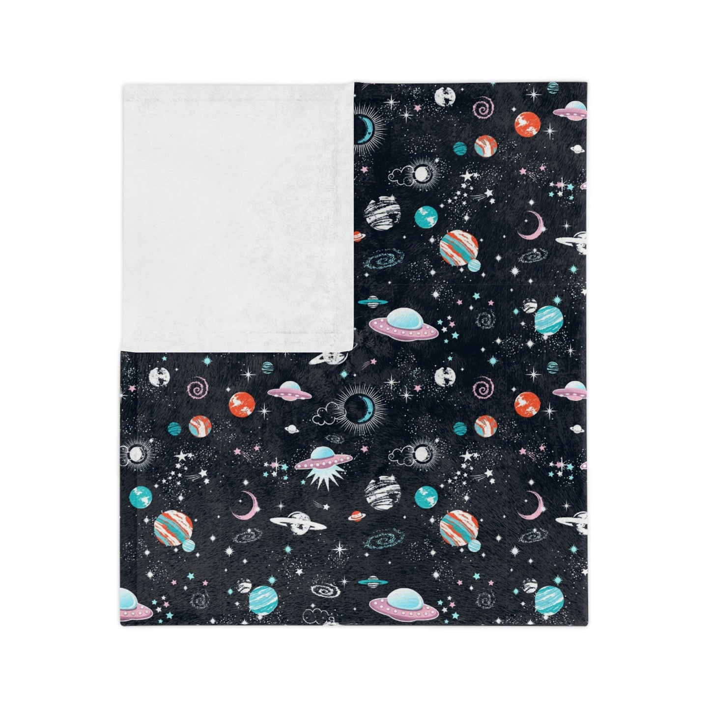 Spaced Out Velveteen Minky Blanket - Mavella BoutiqueHome Decor