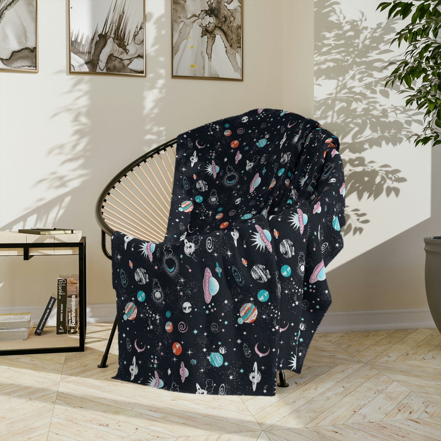 Spaced Out Velveteen Minky Blanket - Mavella BoutiqueHome Decor