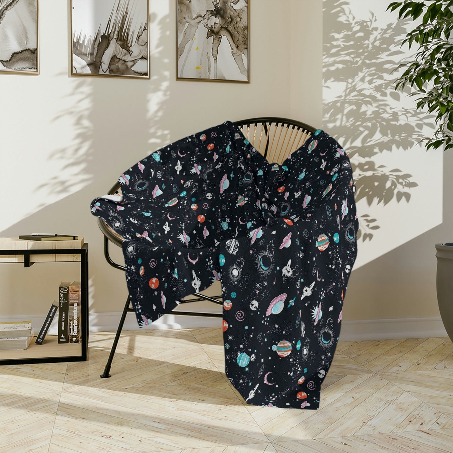 Spaced Out Velveteen Minky Blanket - Mavella BoutiqueHome Decor