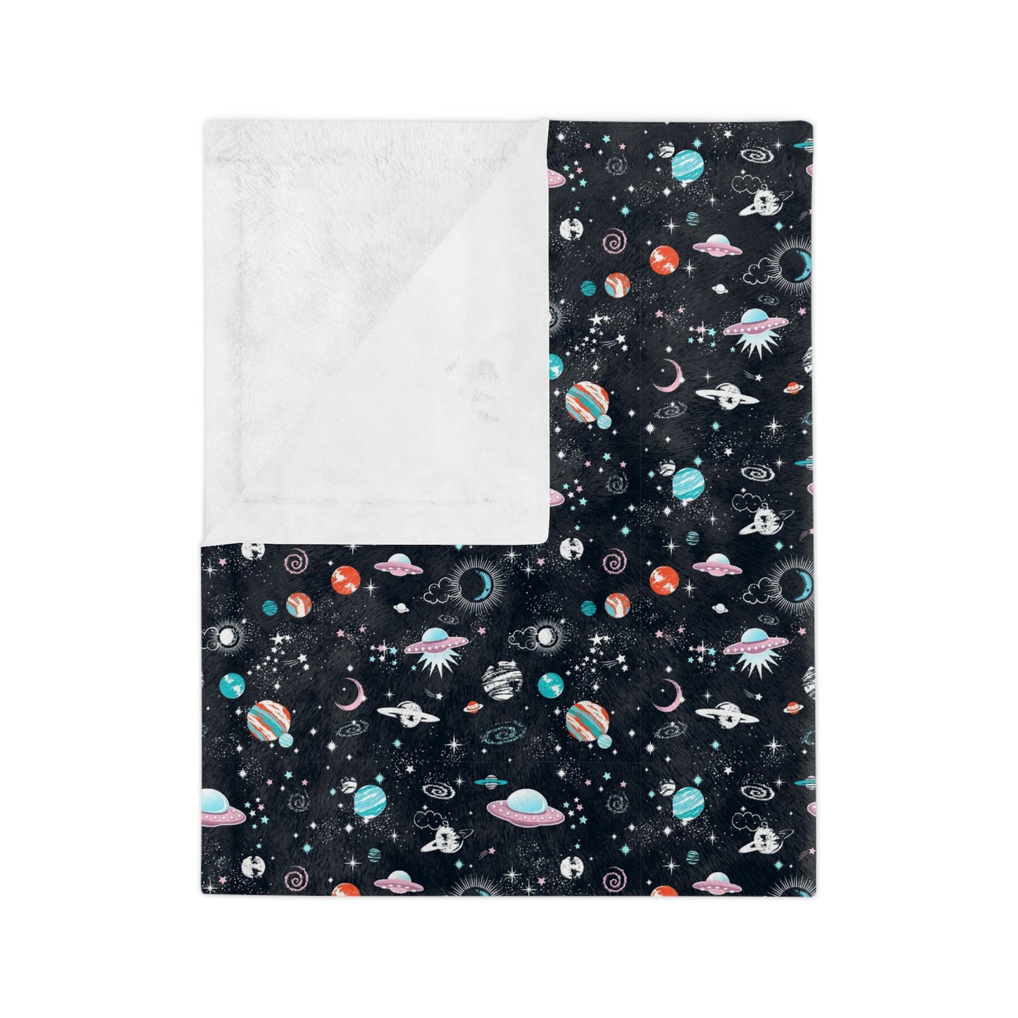 Spaced Out Velveteen Minky Blanket - Mavella BoutiqueHome Decor