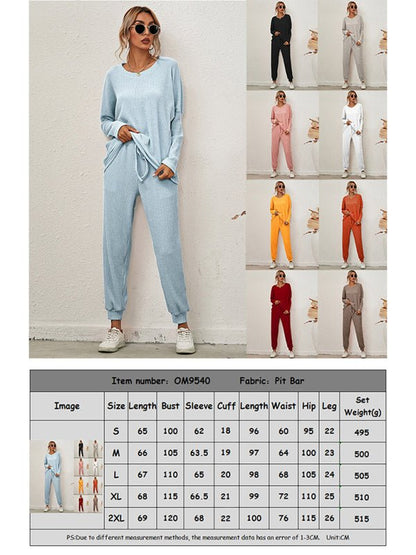 Women's Long - Sleeved Loose Loungewear Pajamas - Mavella Boutique