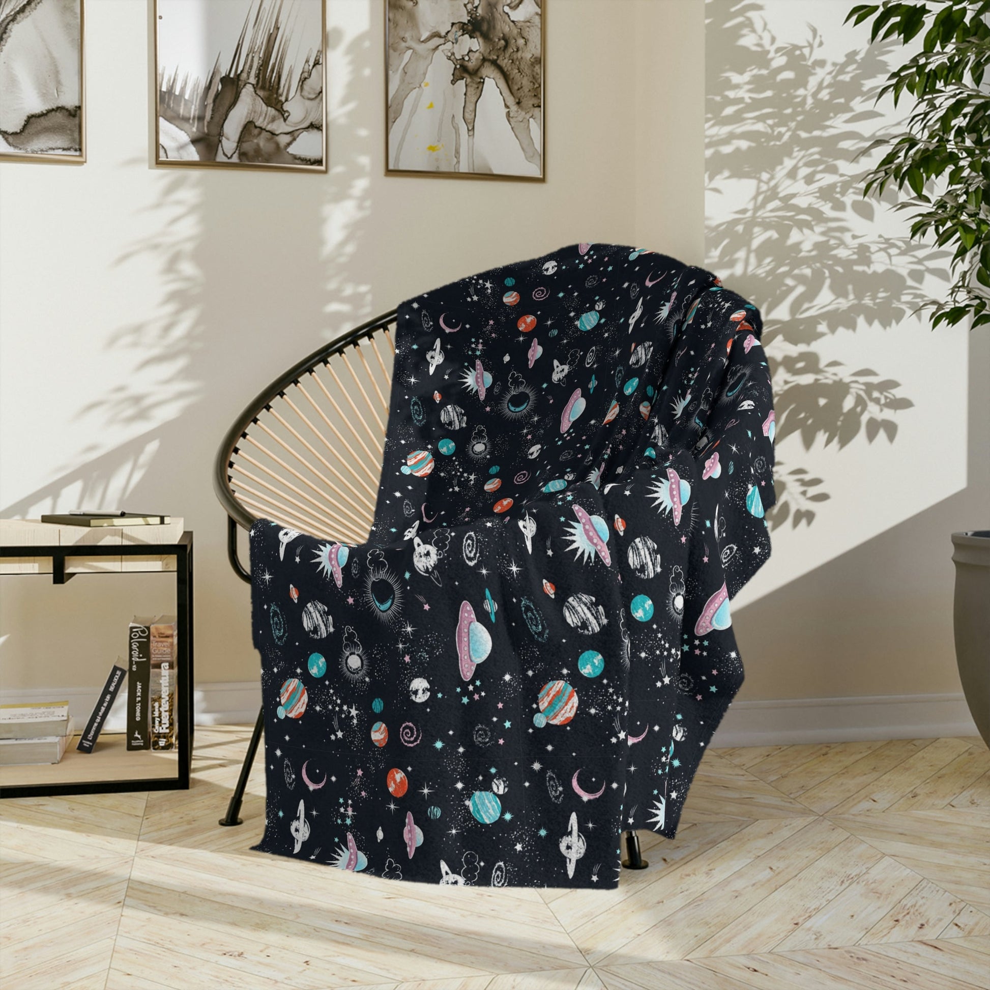 Spaced Out Velveteen Minky Blanket - Mavella BoutiqueHome Decor